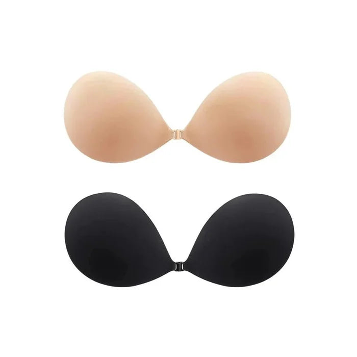 Self-adhesive invisible gathering of bras