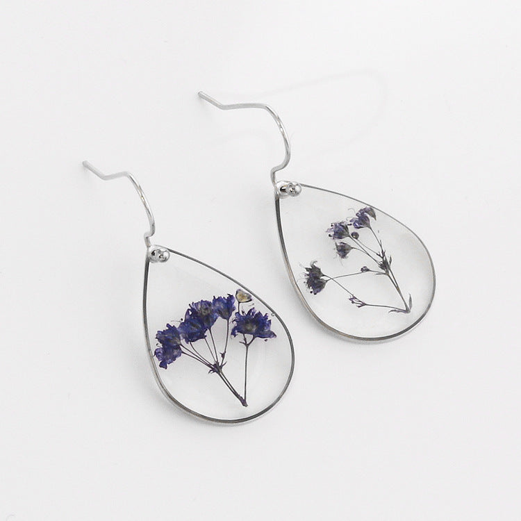Preserved flower earrings