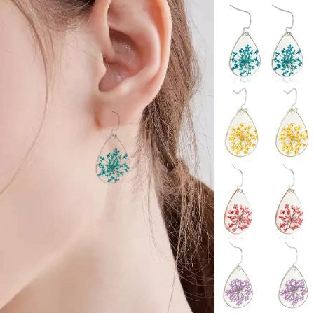 Preserved flower earrings