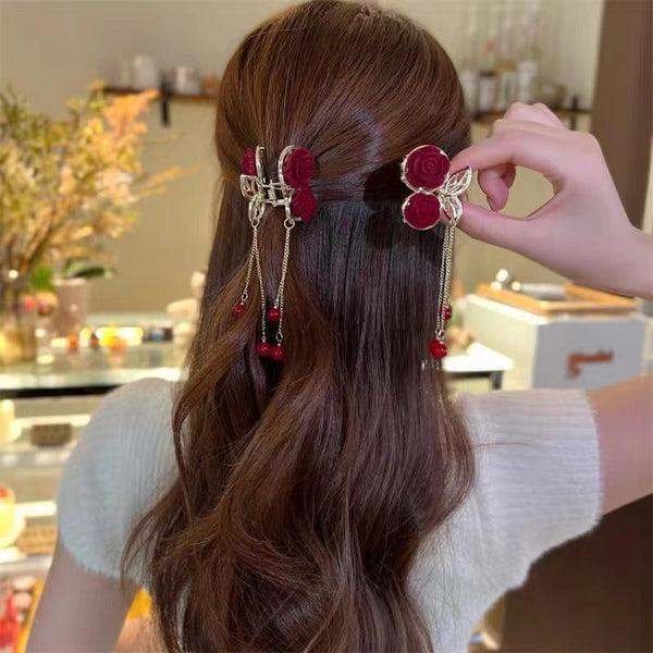 Metal Hair Barrette Tassel Hair Clip