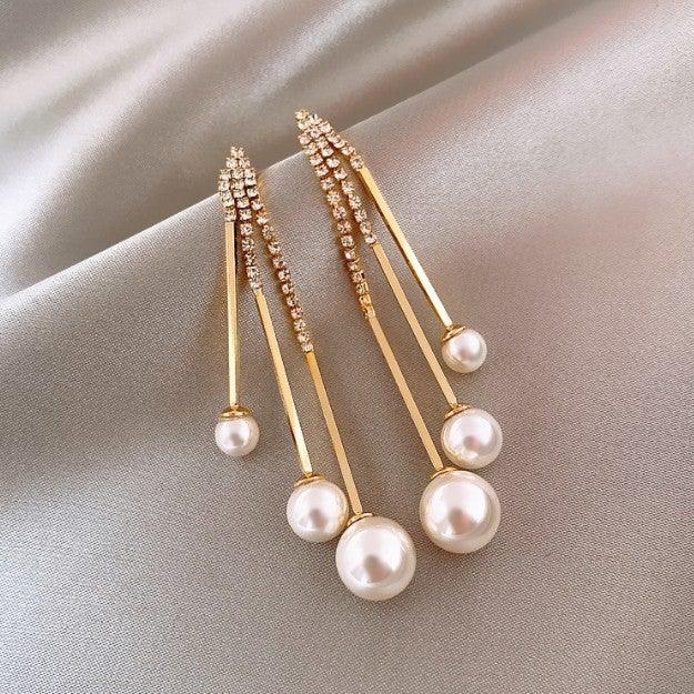 Elegant Pearl Tassel Earrings