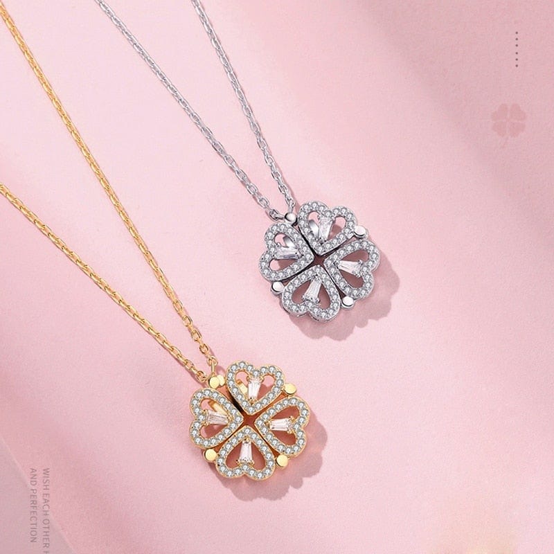 Four-leaf Clover Sweet Heart Necklace