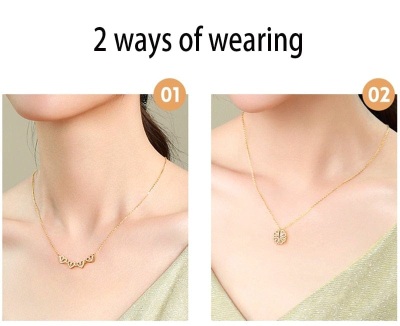 Four-leaf Clover Sweet Heart Necklace