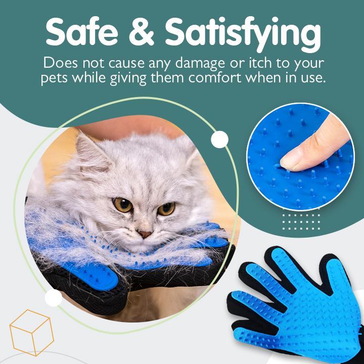 Pet Deshedding Grooming Gloves