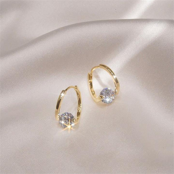 Sterling Silver Diamond Round Stud Earrings