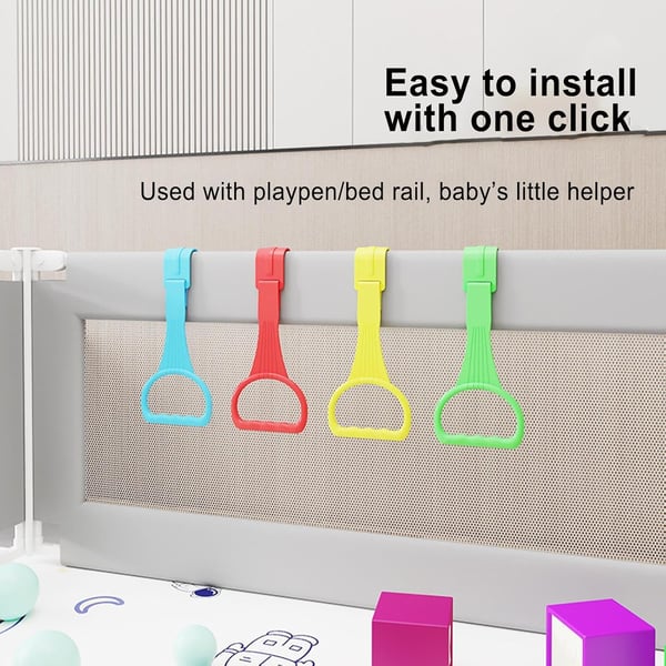 👶🏻2 Pcs Pull Up Ring for Baby Playpen Handle Grip for Toddlers - 4 Colors