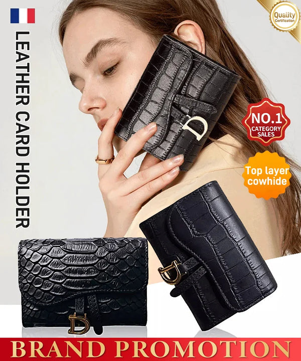 Leather Crocodile Pattern High-end Small Card Holder