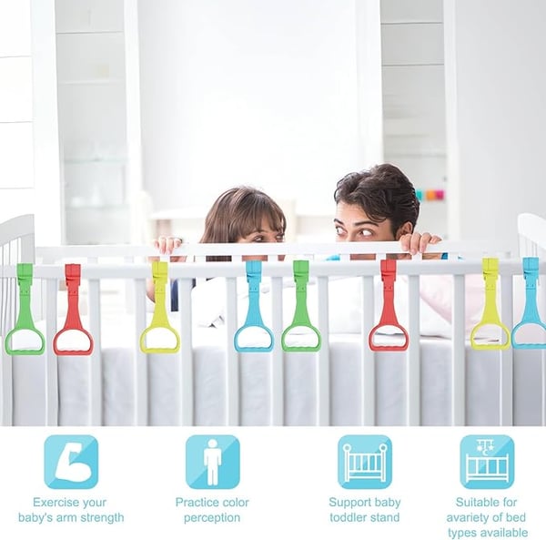 👶🏻2 Pcs Pull Up Ring for Baby Playpen Handle Grip for Toddlers - 4 Colors