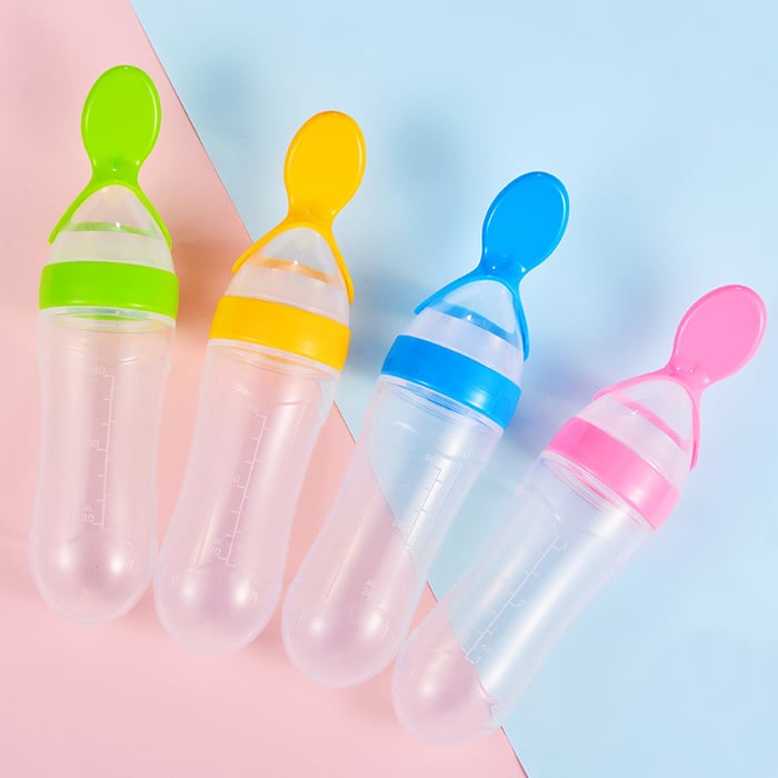 Baby Silicone Food Supplement Bottle Rice Paste Spoon