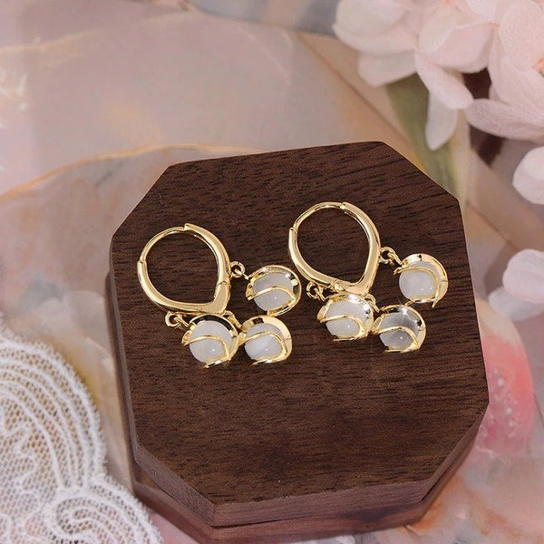 Cat‘s Eye Opals Drop Earrings