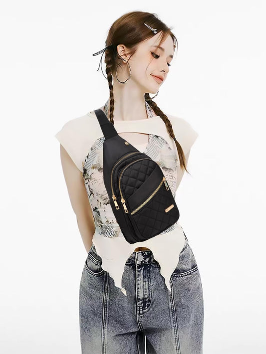 🎀Quilted waist bag-versatile large capacity crossbody bag, casual solid color