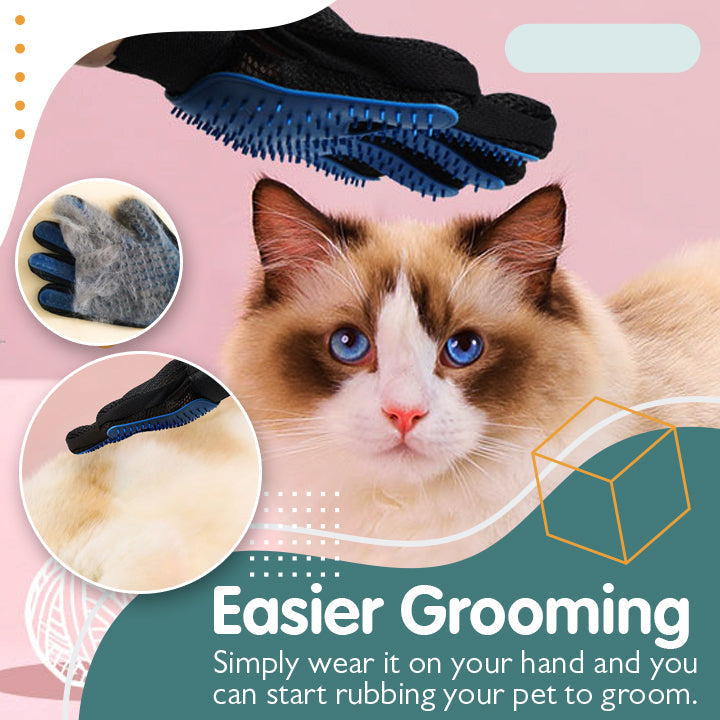Pet Deshedding Grooming Gloves