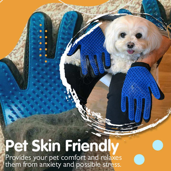 Pet Deshedding Grooming Gloves
