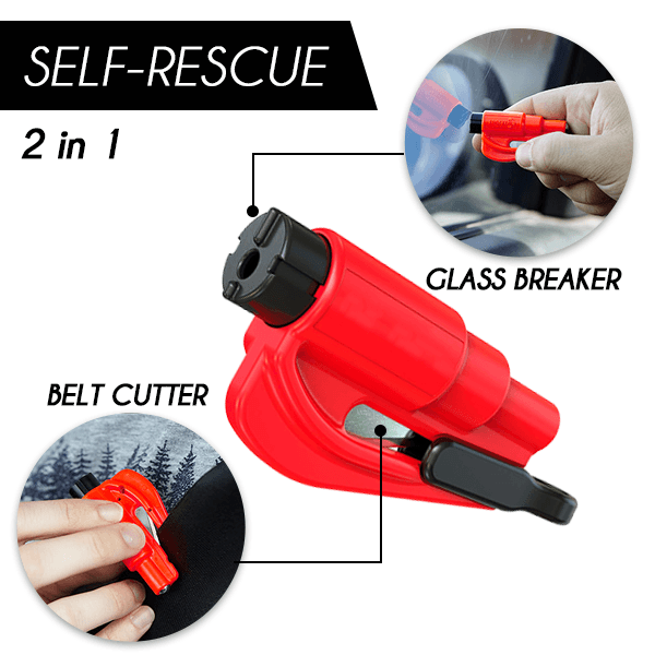 2 in 1 Self-rescue Emergency Keychain