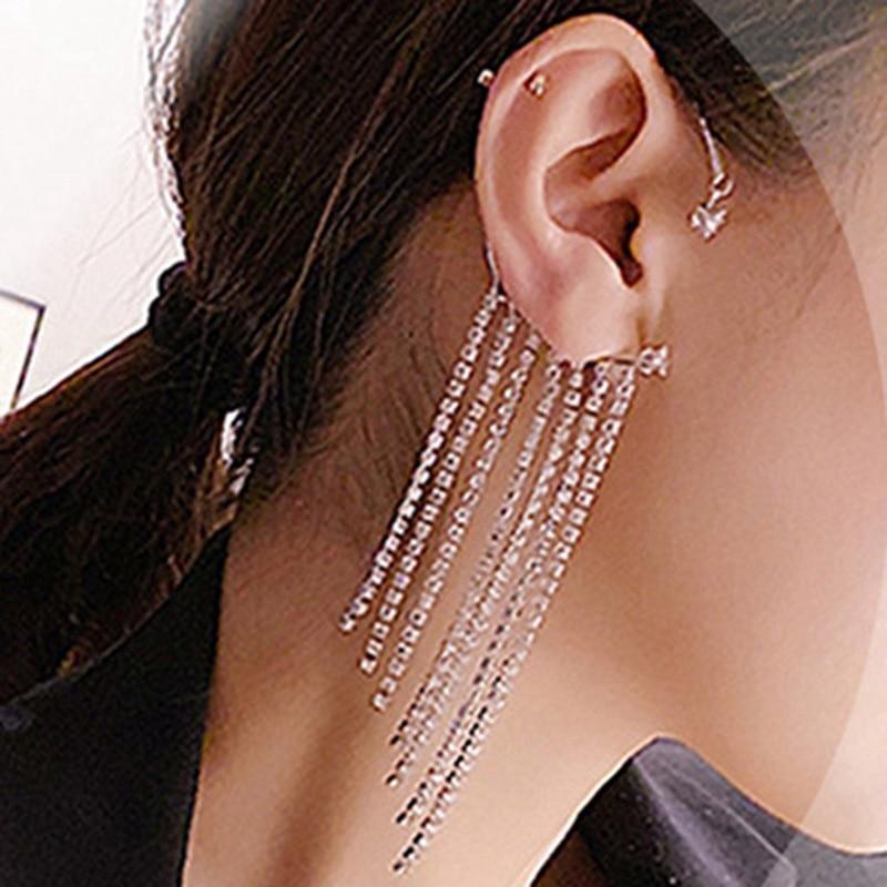 Sparkling Diamond Tassel Earrings