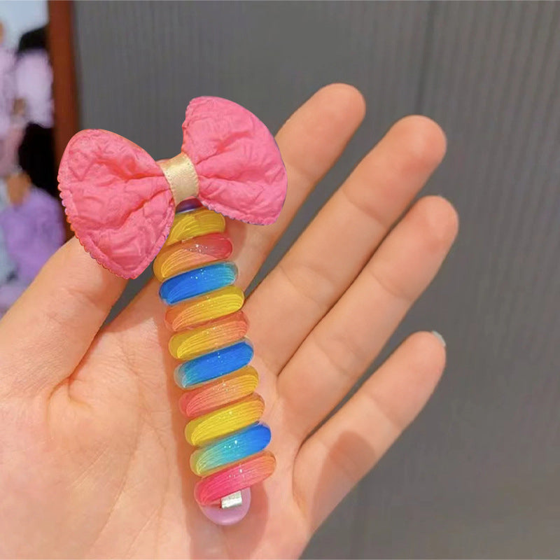 Colorful Telephone Wire Hair Bands For Kids
