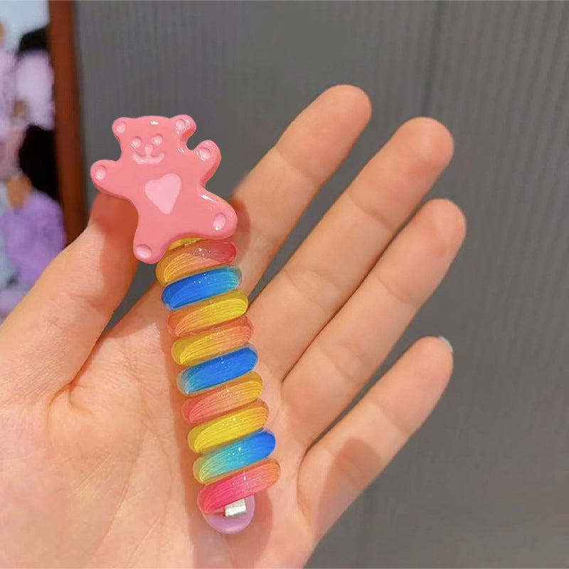 Colorful Telephone Wire Hair Bands For Kids