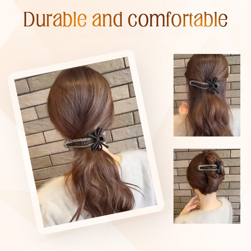 Sparkling Elegant Black Bow Hair Clip for Updos（2 Pack）