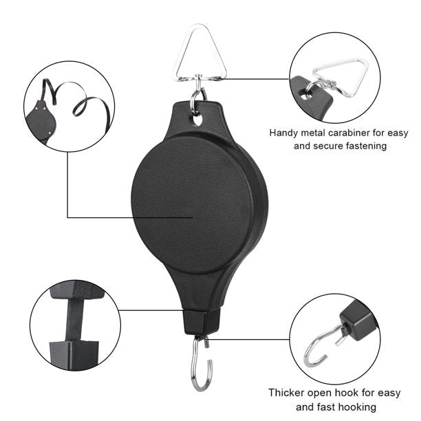 Easy Reach Plant Pulley Set For Garden Baskets Pots Or Birds Feeder