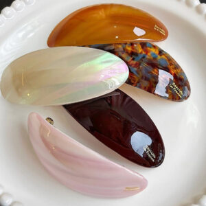 Oval Acetate Hair Clips – Set of 5