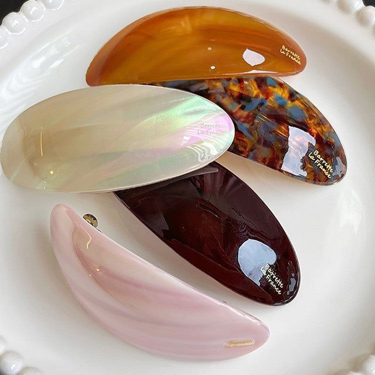 Oval Acetate Hair Clips – Set of 5